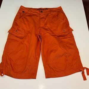 SURPLUS Men's Orange Cargo Shorts Size 32